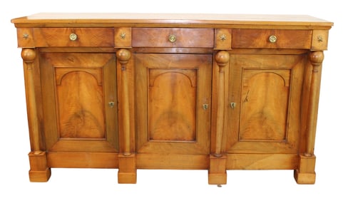 French Empire 3 door sideboard in walnut