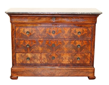French Louis Philippe commode in mahogany with marble top