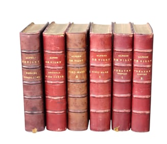 Lot of 6 French miniature leather bound books " Alfred de Vigny"