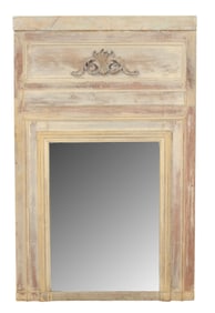 French Directoire trumeau mirror with raised panels