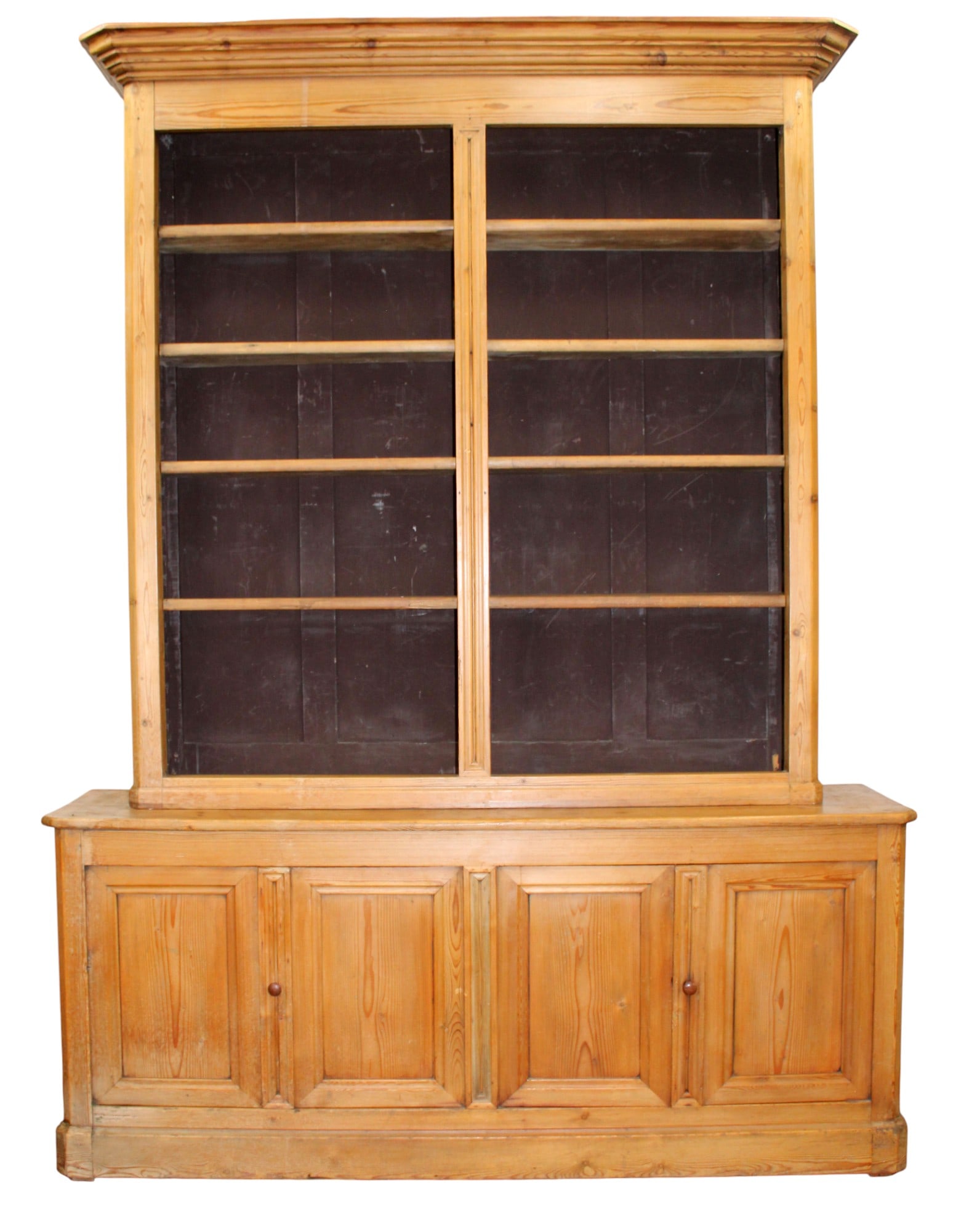 French open shelf bookcase in pitch pine (1 of 9)