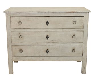 French Directoire style 3 drawer commode in painted pine