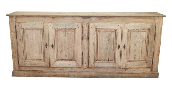French rustic Louis Philippe 4 door sideboard in oak