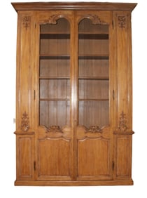 Monumental French Regency oak bookcase