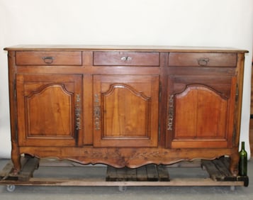 French Provincial 3 door sideboard in walnut
