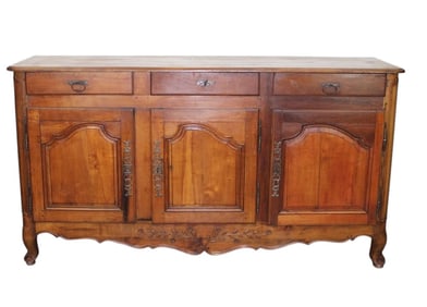French Provincial 3 door sideboard in walnut