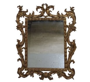 Italian Rococo relief carved mirror with gilt finish
