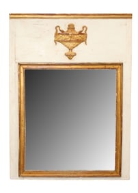 French Directoire painted and gilt trumeau mirror