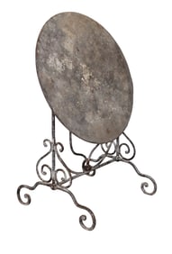 French painted iron tilt top garden table