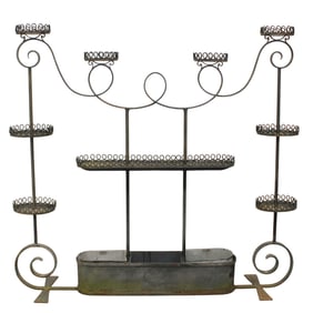Large French wrought iron jardiniere from La Mere Brazier in Lyon