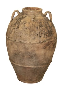 French terra cotta olive oil jug with handles