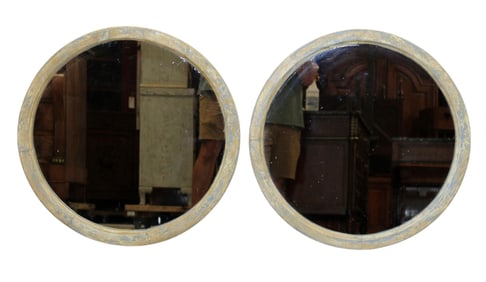 Pair of French round mirrors