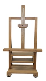 Arhaus easel tv stand in oak