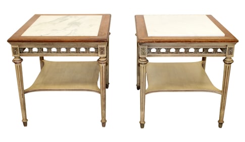 Pair of Italian Hollywood Regency style side tables