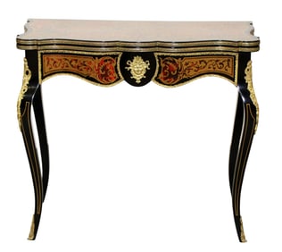 Boulle style flip top console game table