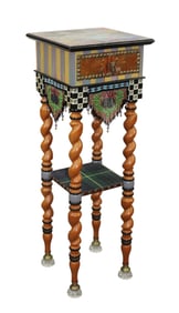 MacKenzie Childs barley twist painted side table