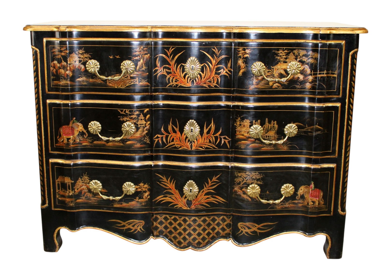 French Louis XIV style Chinoiserie 3 drawer commode (1 of 9)