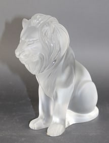 Lalique crystal Balmora lion sculpture