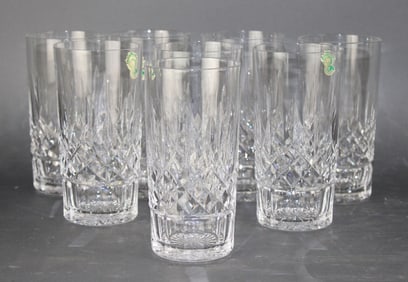 Set of 8 Waterford Lismore cut crystal Iced Tea glasses