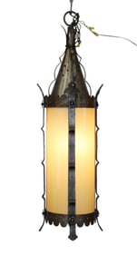Gothic Revival cylinder theater lantern in iron