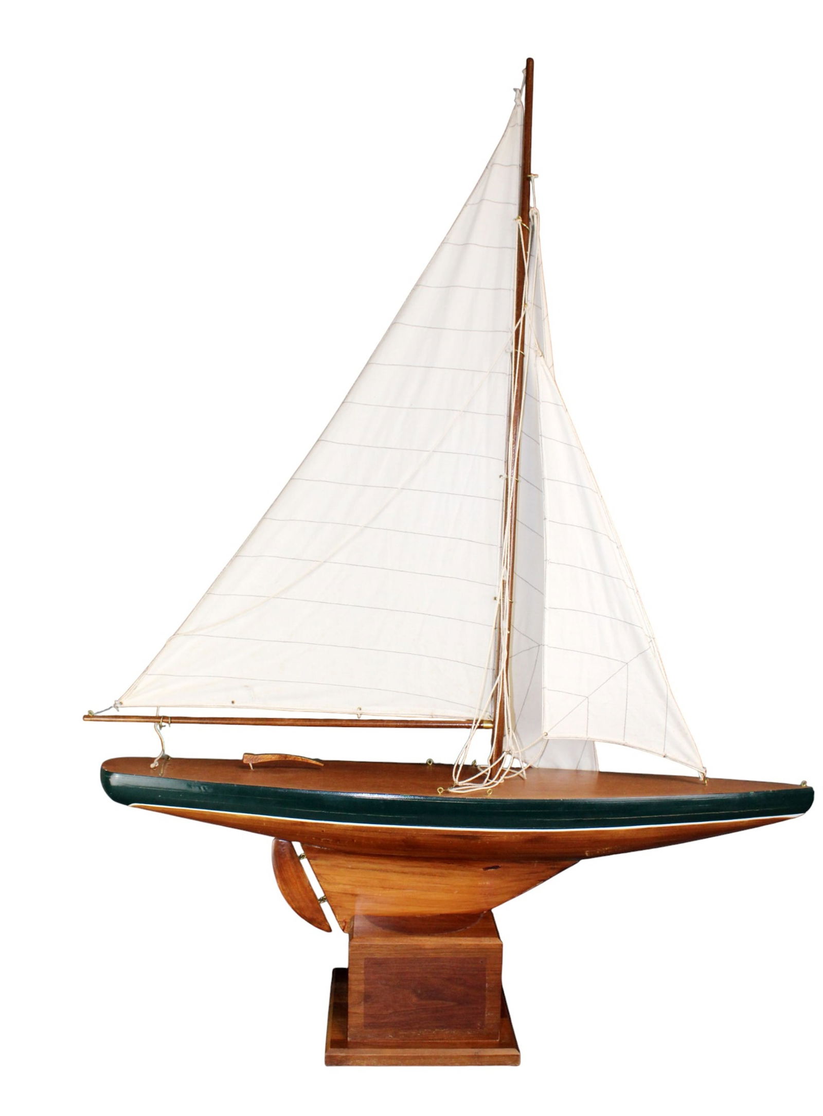Pond yacht sailboat model on base (1 of 8)