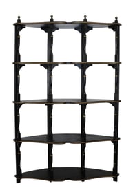 French Napoleon III curved back corner wall shelf etagere