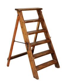 French rustic pine folding ladder