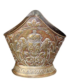 French embossed copper double wine cooler