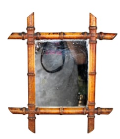 French faux bamboo mirror