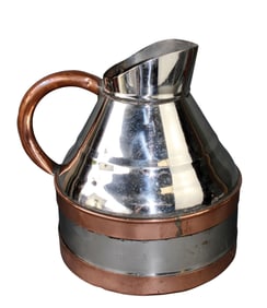 French stainless and copper wine pitcher