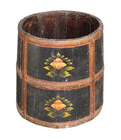 French Napoleon III round bin with painted finish