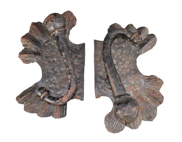 Pair of wrought iron door pulls