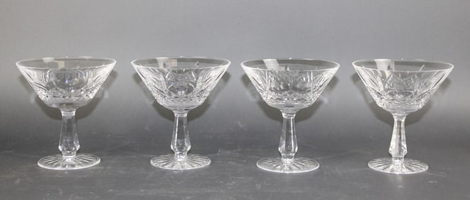 Set of 4 Waterford cut crystal coupes