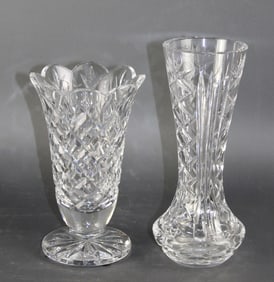 Lot of 2 Waterford cut crystal vases