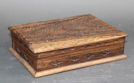 Miniature relief carved French dresser box