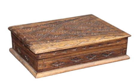 Miniature relief carved French dresser box