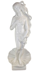 Cast statue depicting Venus on a half shell after Botticelli