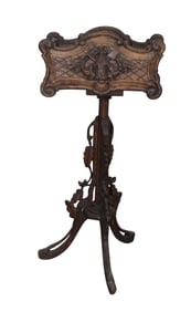 Black Forest carved walnut pedestal jardiniere