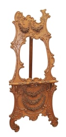 French Belle Epoque carved oak floor easel