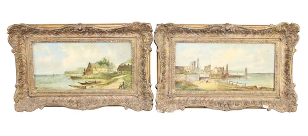Pair of Alfred H. Vickers (British, 1834-1919) oil on canvas paintings