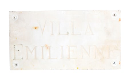 French marble plaque with chateau name
