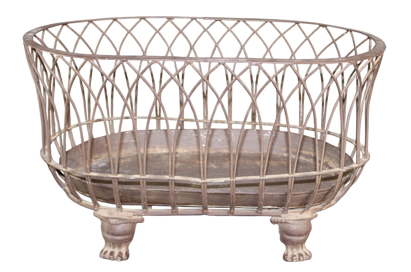 French cast iron planter basket on iron feet (1 of 7)