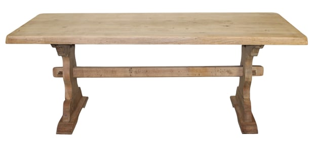 French bleached oak trestle table