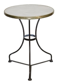 French cafe table with iron base & round marble top