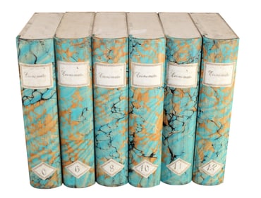 Lot of 6 Italian faux book file folio boxes
