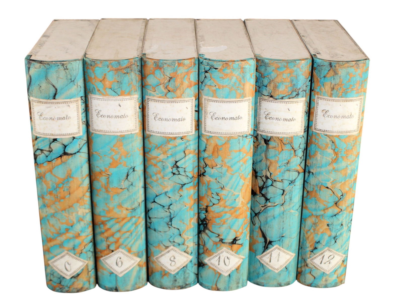 Lot of 6 Italian faux book file folio boxes (1 of 7)