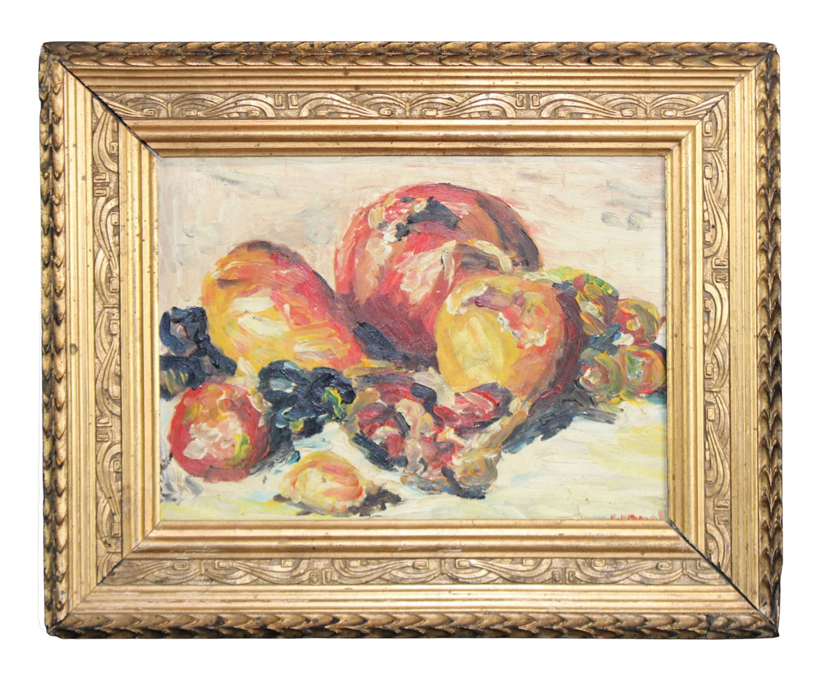 French oil on board painting still life with fruit (1 of 5)