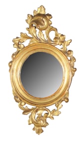 Italian giltwood mirror with acanthus scrolls