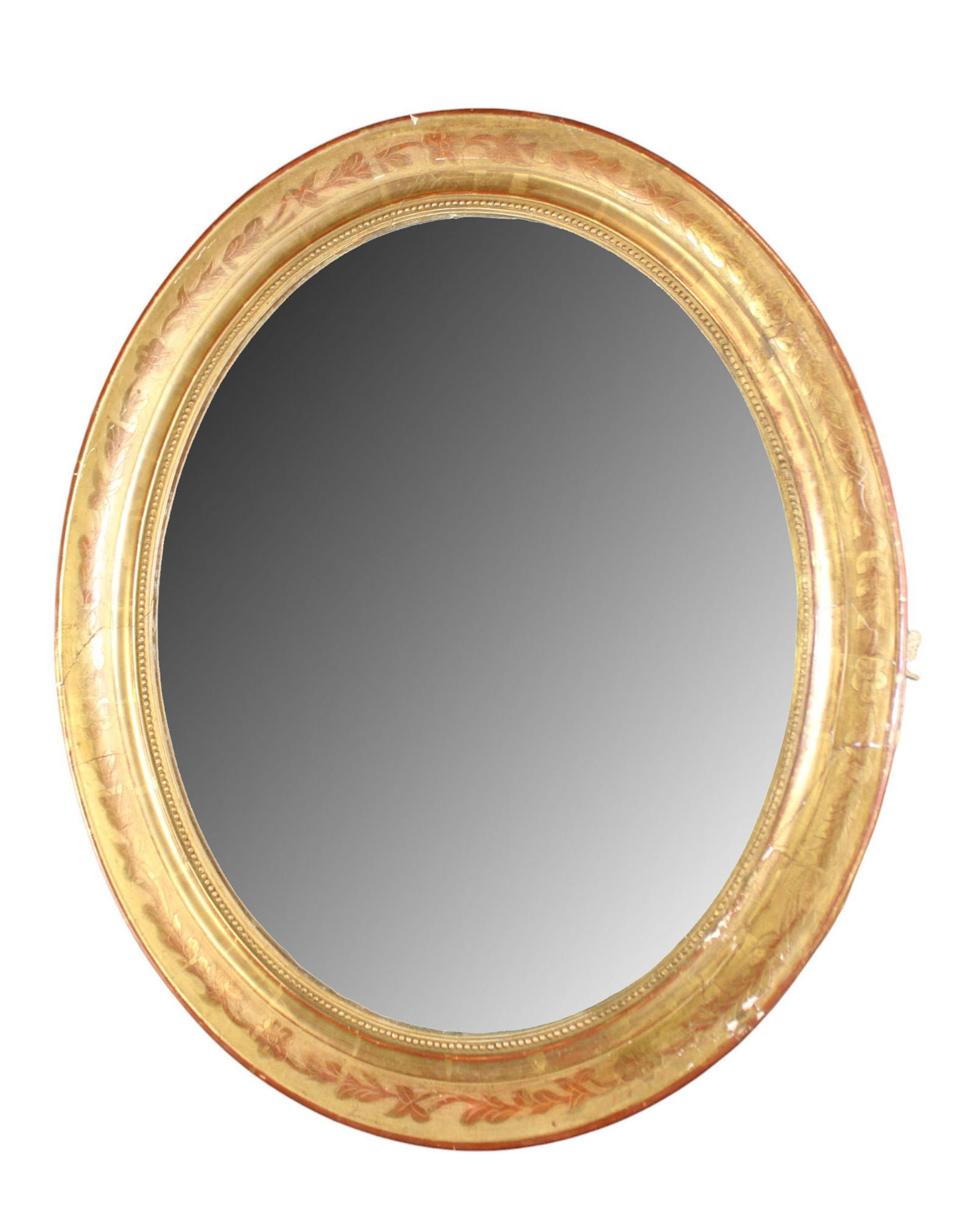 French Louis Philippe oval gold leaf mirror (1 of 7)