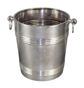 Christofle Biarritz silverplate champagne bucket with ring handles